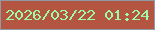 文字の大きさ：2、枠の色：8e9ba6、背景の色：b45542、文字の色：9dfca1 無料ブログパーツのブログ時計