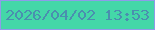 文字の大きさ：5、枠の色：8e9be9、背景の色：44d7a8、文字の色：4a8faf 無料ブログパーツのブログ時計