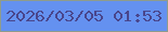 文字の大きさ：3、枠の色：8e9c8c、背景の色：6491f0、文字の色：49468c 無料ブログパーツのブログ時計