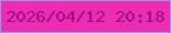 文字の大きさ：4、枠の色：8e9ce5、背景の色：ec2db2、文字の色：9e088b 無料ブログパーツのブログ時計