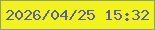 文字の大きさ：1、枠の色：8e9d7b、背景の色：f2f31a、文字の色：555fad 無料ブログパーツのブログ時計