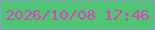 文字の大きさ：3、枠の色：8e9dc2、背景の色：4fc673、文字の色：df40bf 無料ブログパーツのブログ時計