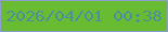 文字の大きさ：2、枠の色：8e9ecc、背景の色：69bb32、文字の色：4c909c 無料ブログパーツのブログ時計