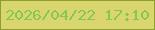 文字の大きさ：1、枠の色：8e9f2e、背景の色：dad66f、文字の色：85c74f 無料ブログパーツのブログ時計