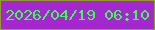 文字の大きさ：5、枠の色：8ea01e、背景の色：a527cf、文字の色：41fb55 無料ブログパーツのブログ時計