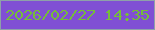 文字の大きさ：1、枠の色：8ea0a9、背景の色：804fd4、文字の色：75bd39 無料ブログパーツのブログ時計