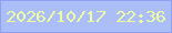 文字の大きさ：2、枠の色：8ea0ef、背景の色：acbef8、文字の色：effd9f 無料ブログパーツのブログ時計