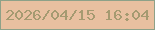 文字の大きさ：1、枠の色：8ea188、背景の色：e9c0a0、文字の色：a59a71 無料ブログパーツのブログ時計