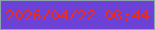 文字の大きさ：1、枠の色：8ea1ac、背景の色：6b42d5、文字の色：eb2d1f 無料ブログパーツのブログ時計