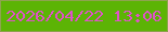 文字の大きさ：2、枠の色：8ea34f、背景の色：5cb405、文字の色：df52c8 無料ブログパーツのブログ時計