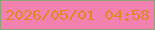 文字の大きさ：1、枠の色：8ea376、背景の色：f281af、文字の色：dc8b23 無料ブログパーツのブログ時計