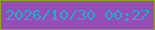 文字の大きさ：5、枠の色：8ea614、背景の色：954eb3、文字の色：23aacd 無料ブログパーツのブログ時計