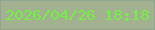 文字の大きさ：5、枠の色：8ea68d、背景の色：a3b191、文字の色：6ff242 無料ブログパーツのブログ時計