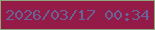 文字の大きさ：1、枠の色：8ea87c、背景の色：941b48、文字の色：696294 無料ブログパーツのブログ時計