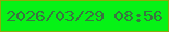 文字の大きさ：1、枠の色：8ea90c、背景の色：06f216、文字の色：387540 無料ブログパーツのブログ時計