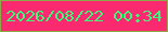 文字の大きさ：3、枠の色：8ea947、背景の色：fb296f、文字の色：3bf978 無料ブログパーツのブログ時計