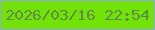 文字の大きさ：4、枠の色：8ea9e4、背景の色：73e207、文字の色：5d8f43 無料ブログパーツのブログ時計