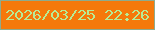 文字の大きさ：3、枠の色：8eab8d、背景の色：f5790b、文字の色：b7ec95 無料ブログパーツのブログ時計