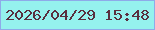 文字の大きさ：4、枠の色：8eabe9、背景の色：95f2ee、文字の色：592f3f 無料ブログパーツのブログ時計