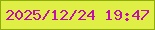 文字の大きさ：1、枠の色：8ead0d、背景の色：dfef46、文字の色：c40ea9 無料ブログパーツのブログ時計