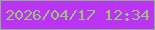 文字の大きさ：5、枠の色：8ead90、背景の色：bb34f3、文字の色：99c574 無料ブログパーツのブログ時計