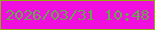 文字の大きさ：1、枠の色：8eb009、背景の色：f10fdf、文字の色：69a54d 無料ブログパーツのブログ時計