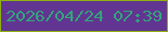 文字の大きさ：5、枠の色：8eb10f、背景の色：613591、文字の色：34a47b 無料ブログパーツのブログ時計