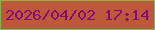 文字の大きさ：4、枠の色：8eb147、背景の色：bd593a、文字の色：860b73 無料ブログパーツのブログ時計