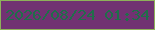文字の大きさ：2、枠の色：8eb15a、背景の色：713272、文字の色：206e4a 無料ブログパーツのブログ時計