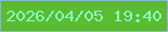 文字の大きさ：1、枠の色：8eb1de、背景の色：5bbb32、文字の色：85fbba 無料ブログパーツのブログ時計