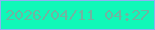 文字の大きさ：1、枠の色：8eb1f3、背景の色：10f8b8、文字の色：70b4a1 無料ブログパーツのブログ時計