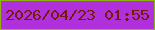 文字の大きさ：1、枠の色：8eb312、背景の色：b031dc、文字の色：7a180c 無料ブログパーツのブログ時計