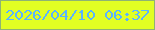 文字の大きさ：2、枠の色：8eb373、背景の色：e1fe23、文字の色：5ab4ff 無料ブログパーツのブログ時計