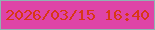 文字の大きさ：1、枠の色：8eb3b2、背景の色：de44a7、文字の色：d83715 無料ブログパーツのブログ時計