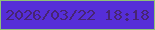 文字の大きさ：4、枠の色：8ec277、背景の色：562ed8、文字の色：472573 無料ブログパーツのブログ時計