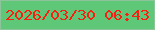 文字の大きさ：2、枠の色：8ec49b、背景の色：5fc778、文字の色：f62113 無料ブログパーツのブログ時計