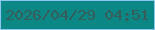 文字の大きさ：2、枠の色：8ec6f2、背景の色：0b8885、文字の色：375d5b 無料ブログパーツのブログ時計
