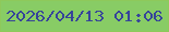 文字の大きさ：4、枠の色：8ec95b、背景の色：88cc65、文字の色：36449a 無料ブログパーツのブログ時計