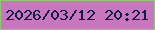 文字の大きさ：3、枠の色：8eca6b、背景の色：c876be、文字の色：101d47 無料ブログパーツのブログ時計