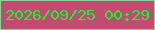 文字の大きさ：1、枠の色：8ed193、背景の色：c34a70、文字の色：14f72c 無料ブログパーツのブログ時計