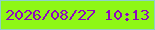 文字の大きさ：5、枠の色：8ed1c6、背景の色：8ef715、文字の色：8f07bf 無料ブログパーツのブログ時計