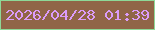 文字の大きさ：2、枠の色：8ed897、背景の色：906547、文字の色：db9cfa 無料ブログパーツのブログ時計