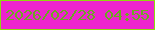 文字の大きさ：4、枠の色：8ed90e、背景の色：ed24ce、文字の色：6da822 無料ブログパーツのブログ時計