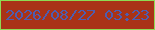 文字の大きさ：5、枠の色：8edc53、背景の色：a93317、文字の色：4d5db0 無料ブログパーツのブログ時計