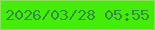 文字の大きさ：4、枠の色：8edc60、背景の色：43ed06、文字の色：338d3d 無料ブログパーツのブログ時計