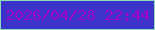 文字の大きさ：2、枠の色：8eddb8、背景の色：3c33ca、文字の色：a102cb 無料ブログパーツのブログ時計