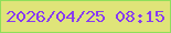 文字の大きさ：5、枠の色：8edf5b、背景の色：dfe479、文字の色：883bf1 無料ブログパーツのブログ時計