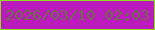 文字の大きさ：4、枠の色：8ee01b、背景の色：bb1abd、文字の色：6b6d46 無料ブログパーツのブログ時計