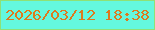 文字の大きさ：3、枠の色：8ee176、背景の色：64f8de、文字の色：de791d 無料ブログパーツのブログ時計