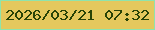 文字の大きさ：5、枠の色：8ee4ac、背景の色：e4c85d、文字の色：284306 無料ブログパーツのブログ時計
